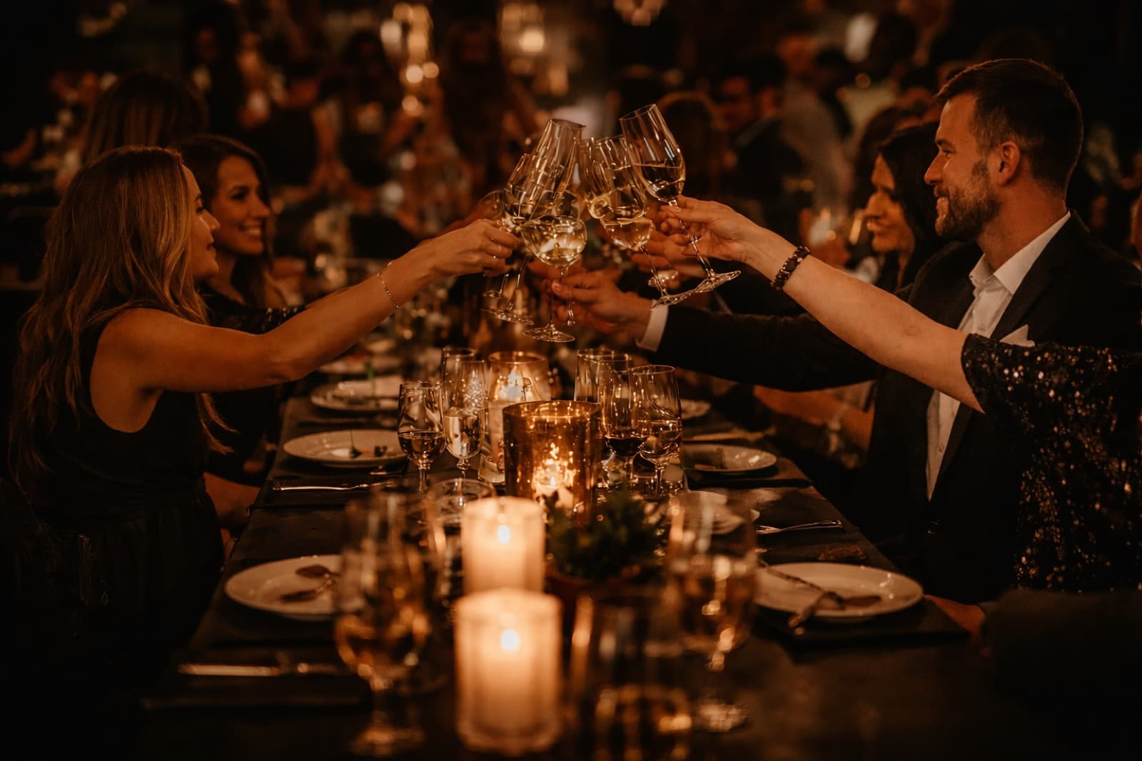 An elegant toast at an upscale NSS gathering
