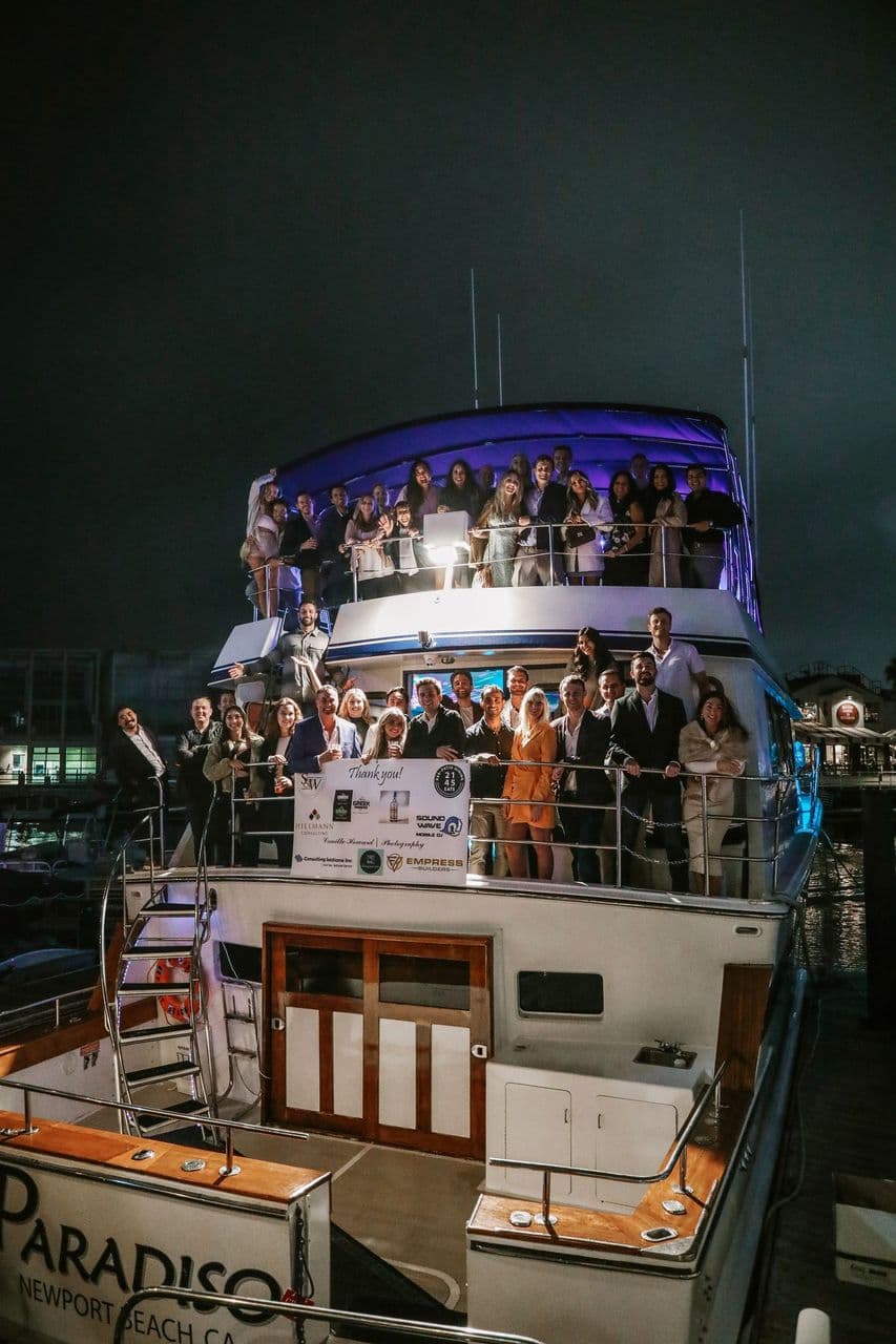 An NSS event aboard a chartered yacht at night